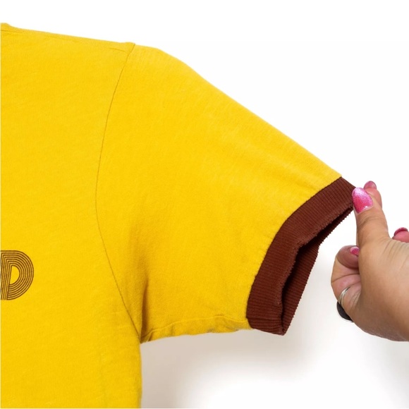 SOLD - Stoned Immaculate Hollyweed Goldenrod Yellow Brown Ringer Tee - Small - Picture 8 of 12